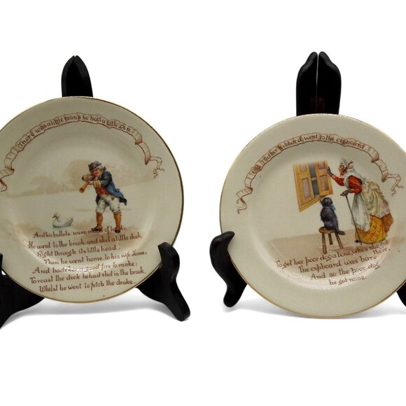 ROYAL DOULTON Nursery Rhyme Plate Set 1940s England Vintage - Picture 10 of 10